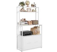 YITAHOME Classeur avec tiroir, Armoire de Rangement avec étagère pour Format A4, Lettres, dossiers juridiques, Armoire de Rangement en métal, Support d'imprimante pour Bureau, école, Maison, Blanc