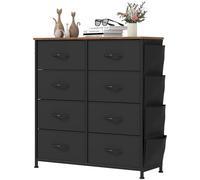 YITAHOME Commode, 5 Tiroirs en Tissu Commode Chambre Meuble de Rangement avec Poches latérales et Crochets,Cadre en Métal,Noir