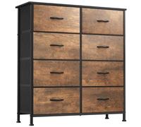 YITAHOME Commode, 8 Tiroirs en Tissu Commode Chambre Meuble de Rangement, Cadre en Métal,pour Chambre à Coucher, Salon,Rouille Brun