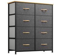 YITAHOME Commode, 8 Tiroirs en Tissu Commode Chambre Meuble de Rangement, Cadre en Métal,pour Chambre à Coucher, Salon,Gris Profond