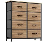 YITAHOME Commode, 8 Tiroirs en Tissu Commode Chambre Meuble de Rangement, Cadre en Métal,pour Chambre à Coucher, Salon,Grain de Bois