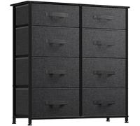 YITAHOME Commode, 8 Tiroirs en Tissu Commode Chambre Meuble de Rangement,Cadre en Métal,pour Chambre à Coucher, Salon,Gris Profond