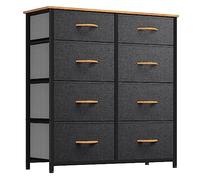 YITAHOME Commode, 8 Tiroirs en Tissu Commode Chambre Meuble de Rangement,Cadre en Métal,Style Moderne,pour Chambre à Coucher, Salon,Gris Profond