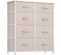 YITAHOME Commode, 8 Tiroirs en Tissu Commode Chambre Meuble de Rangement,Cadre en Métal,Style Moderne,pour Chambre à Coucher, Salon,Kaki