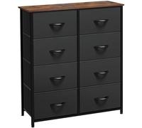 YITAHOME Commode, 8 Tiroirs en Tissu Commode Chambre Meuble de Rangement,Cadre en Métal,Style Moderne,pour Chambre à Coucher, Salon,Noir