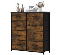 YITAHOME Commode, 8 Tiroirs en Tissu Commode Chambre Meuble de Rangement,Cadre en Métal,Style Moderne,pour Chambre à Coucher, Salon,Rouille Brun