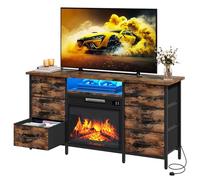YITAHOME Commode avec Cheminée Electrique, Effet Flamme 3D Réaliste, Commode Chambre avec LED Changeant 6 Tiroirs en Tissu pour Salon, Chambre, Couloir, Cheminee Decorative Autonome, 120 * 39 * 69cm