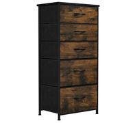 YITAHOME Commode Chambre - 5 Tiroirs en Tissu - Meuble de Rangement - 45 x 30 x 95 cm (L x l x H) - Rouille Brun