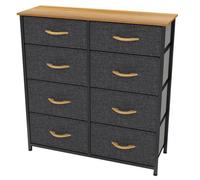 YITAHOME Commode Chambre - 8 Tiroirs en Tissu - Meuble de Rangement - Salon - 86 x 30 x 90 cm - Gris Profond