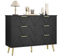 YITAHOME Commode contemporaine à 6 tiroirs pour Chambre à Coucher, Meuble de Chambre à Coucher, Large Commode en Bois, Meuble de Rangement Coulissant, Meuble de Bureau, Salon, Meuble de Rangement,