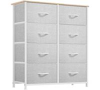 YITAHOME Commode en Tissu avec 8 tiroirs, Meuble de Rangement Pratique, Armoire pour Salon, Chambre d'enfant, Couloir,Gris Clair