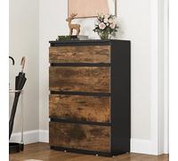 YITAHOME Commode, Noir Marron Rustique, 60 x 33 x 92 cm