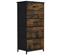 YITAHOME Commode pour Chambre à Coucher, Commode à 5 Tiroirs en Tissu Meuble de Rangement avec Dessus en Bois et Grand Espace de Rangement Chambre à Coucher, Salon, Chambre d'enfant, Rouille Brun