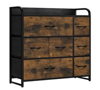 YITAHOME Commode pour Chambre à Coucher, Commode à 7 Tiroirs en Tissu Meuble de Rangement avec Dessus en Bois et Grand Espace de Rangement Chambre à Coucher, Salon, Chambre d'enfant, Rouille Brun