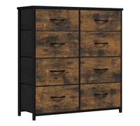 YITAHOME Commode pour Chambre à Coucher, Commode à 8 Tiroirs en Tissu Meuble de Rangement avec Dessus en Bois et Grand Espace de Rangement Chambre à Coucher, Salon, Chambre d'enfant, Rouille Brun