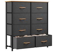 YITAHOME Commode pour Chambre à Coucher d'enfant, Commode à 7 Tiroirs en Tissu Meuble de Rangement avec Dessus en Bois et Grand Espace de Rangement , Salon, Gris foncé