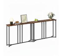 YITAHOME Console Meuble, 100CM Table Console Fine, Petite Table de Présentation, Table d’Entrée, Bout de Canapé, Table d'Appoint, pour Couloir, Entrée, Salon (2, Marron Rustique)