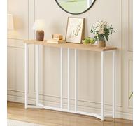 YITAHOME Console Meuble, 100CM Table Console Fine, Petite Table de Présentation, Table d’Entrée, Bout de Canapé, Table d'Appoint, pour Couloir, Entrée, Salon (1, Couleur Bois Brut Blanc)