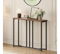 YITAHOME Console Meuble, 80CM Table Console Fine, Petite Table de Présentation, Table d’Entrée, Bout de Canapé, Table d'Appoint, pour Couloir, Entrée, Salon, Style Industriel, Marron Rustique