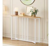 YITAHOME Console Meuble, 80CM Table Console Fine, Petite Table de Présentation, Table d’Entrée, Bout de Canapé, Table d'Appoint, pour Couloir, Entrée, Salon, Couleur Bois Brut Blanc