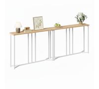 YITAHOME Console Meuble, Pack de 2 80CM Table Console Fine, Petite Table de Présentation, Table d’Entrée, Bout de Canapé, Table d'Appoint, pour Couloir, Salon, Couleur Bois Brut Blanc