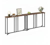 YITAHOME Console Meuble, Pack de 2 80CM Table Console Fine, Petite Table de Présentation, Table d’Entrée, Bout de Canapé, Table d'Appoint, pour Couloir, Salon, Style Industriel, Marron Rustique