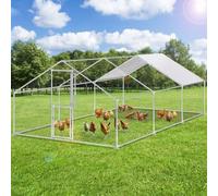 YITAHOME Enclos Poulailler 18 m² Enclos Poule Parc grillagé 3×6M Acier galvanisé