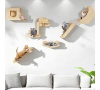 YITAHOME Ensemble Mural d'escalade en Bois pour Chats, 8 pièces, Meubles Robustes avec Maison, lit, Plate-Forme, Colonne en sisal et hamac, pour Chats Dormant, Jouant, se détendre