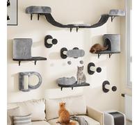 YITAHOME Ensemble Mural d'escalade Robuste de 11 pièces en Flanelle, Meubles pour Chat avec Maison, griffoir, Pont Suspendu, lit et Colonne en sisal pour Les Chats Dormir, Jouer et se détendre