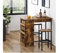 YITAHOME Ensemble Table de Bar avec Tabourets, Table Haute Bar et 2 tabourets pour Salle à Manger, Cuisine, Brun