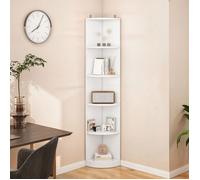 YITAHOME Étagère d'Angle à 5 Niveaux, Étagère Moderne 30x30x180cm, Étagère de Rangement Ouverte en Bois, Blanc