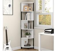 YITAHOME Étagère d'Angle à 6 Niveaux, Étagère Moderne en Zigzag de 68,8 Pouces de Haut, pour le Salon, le Bureau, Blanc