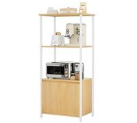 YITAHOME Étagères de Cuisine, étagère à Micro-Ondes, étagères de Boulangerie pour Cuisines avec Rangement, Station de café, Support de collation à 3 Niveaux avec Armoire, 55,9 x 36,1 x 120,9 cm