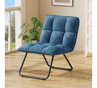 YITAHOME Fauteuil Pliant, Assise rembourrée, Cadre métal, Chaise Coiffeuse | Sans montage, se plie à plat, housse fausse fourrure, mousse 30D, 150 kg max, poignée de transport, chambre et salon