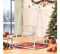 YITAHOME Fauteuil suspendu avec support, charge maximale : 150 kg, cadre en acier robuste, balançoire suspendue avec coussin, 105 x 93 x 160 cm, fauteuil suspendu avec 2 crochets pour terrasse, balcon