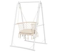 YITAHOME Fauteuil suspendu avec support, charge maximale : 150 kg, cadre en acier robuste, balançoire suspendue avec coussin, 105 x 93 x 160 cm, fauteuil suspendu avec 2 crochets pour terrasse, balcon