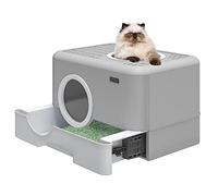 YITAHOME Grande litière fermée pour Chat avec Couvercle, Couvercle sans Odeur, Anti-éclaboussures, avec tiroir, Pelle à litière, entrée Avant, Porte supérieure, Facile à Installer et à Nettoyer