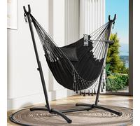 YITAHOME Hamac avec support, charge maximale 150 kg, support de hamac avec balançoire suspendue, 158 x 110 x 140 cm, cadre en acier robuste, balancelle avec support de téléphone réglable pour terrasse