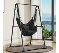 YITAHOME Hamac suspendu avec structure de 105 x 93 x 160 cm, structure en acier stable, support pour hamac avec balançoire suspendue, charge maximale de 150 kg, fauteuil à bascule avec 2 crochets et 2