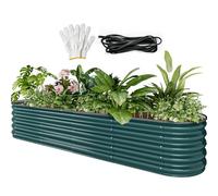 YITAHOME Kit de jardinière surélevée d'extérieur 240 x 61 x 43 cm, Plates-Bandes surélevées épaisses en Zinc-Aluminium-magnésium et Acier Inoxydable pour Jardin avec Caoutchouc de sécurité pour