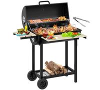 YITAHOME L Barbecue à charbon portable avec plateau à charbon réglable en hauteur et jauge de température pour fête, camping, terrasse, jardin, livré avec pince de cuisine