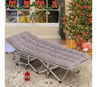 YITAHOME Lit de Camping Pliant pour Adultes, lit de Camp Portable Extra Large et Robuste de 72 cm, lit de Couchage Confortable avec capacité de 300 kg pour Voyage/Bureau/extérieur, Gris