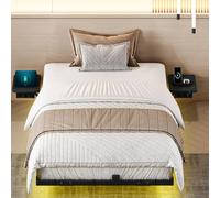 YITAHOME Lit LED avec Station de Charge USB-C - Tête de lit sans Matelas - 120 x 200 cm