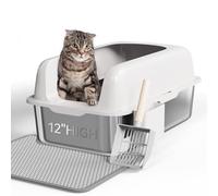 YITAHOME Litière pour Chat en Acier Inoxydable XXL avec Fond antidérapant, Anti-Fuite, Surface antiadhésive, Facile à Nettoyer, 60 x 40 x 30 cm