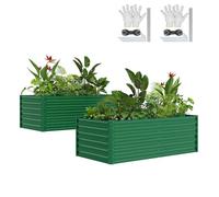 YITAHOME Lot de 2 jardinières - 180 x 90 x 60 cm - En métal pour jardin - Vert