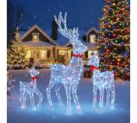 YITAHOME Lot de 3 décorations de Noël LED avec télécommande, 210 LED avec 89 Modes, Bois et col Amovibles, éclairage de Noël pour l'intérieur et l'extérieur