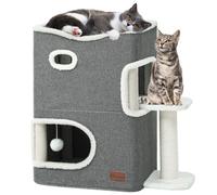 YITAHOME Maison pour Chat - Niche Chat Interieur - 58 * 35 * 63cm - Gris - Lit Chat - Cabane Chat - Arbre à Chat