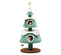 YITAHOME Maisonnette de Noël pour Chats domestiques, Tour d'arbre à Chat avec Deux Maisons Confortables, Meubles pour Chat avec Dispositif de Jeu pour la décoration de Noël