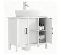 YITAHOME meuble salle de bain, meuble de rangement de bain avec 2 armoires indépendantes à deux niveaux, armoire de rangement pour papier toilette, étagères réglables, meuble-lavabo, 70 x 30 x 60,5 cm
