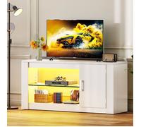 YITAHOME Meuble TV, Bois, Blanc, 106 x 35 x 50 cm